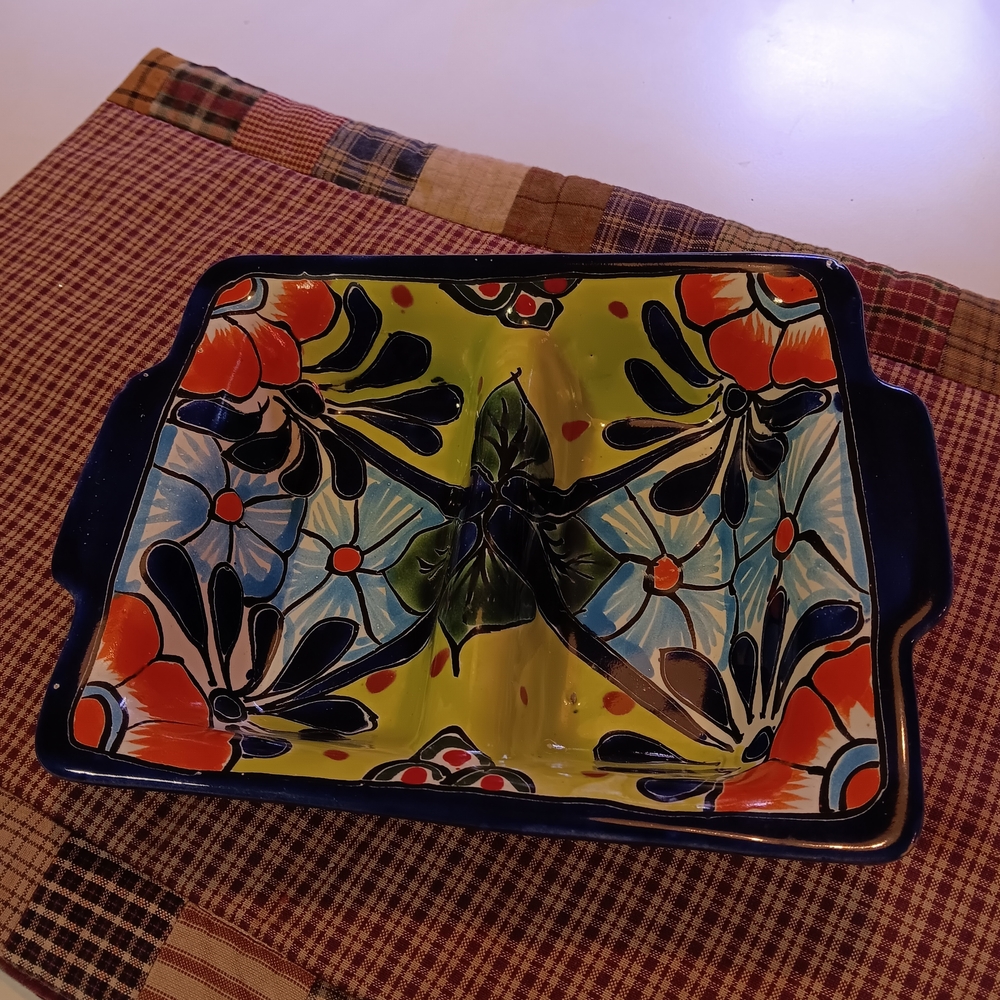 Handcrafted Floral Serveware Tray